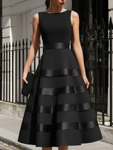 Black Tiered Midi Dress