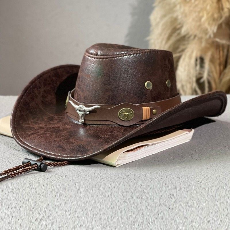 Cowboy Cracked Bull Head Retro Knight Hat