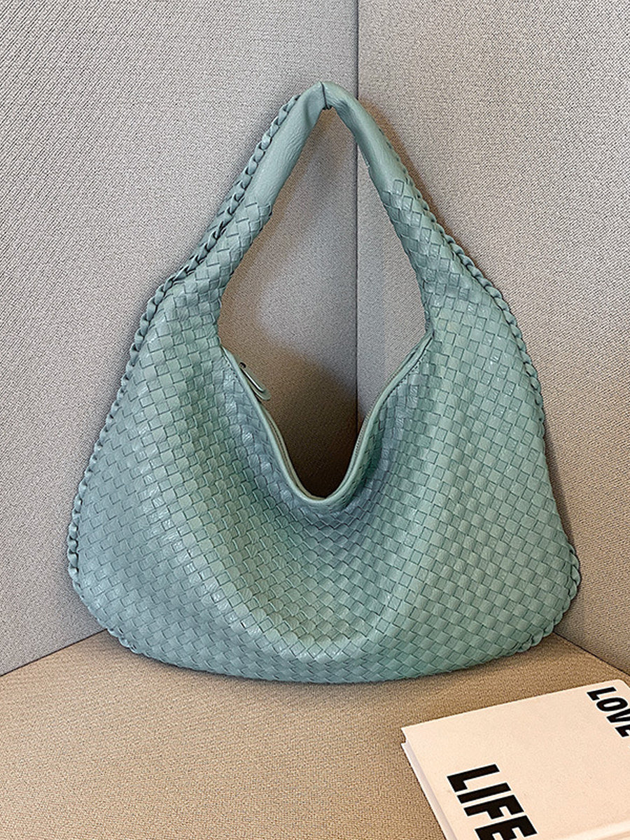 Women's Fashionable Leather Woven Bag