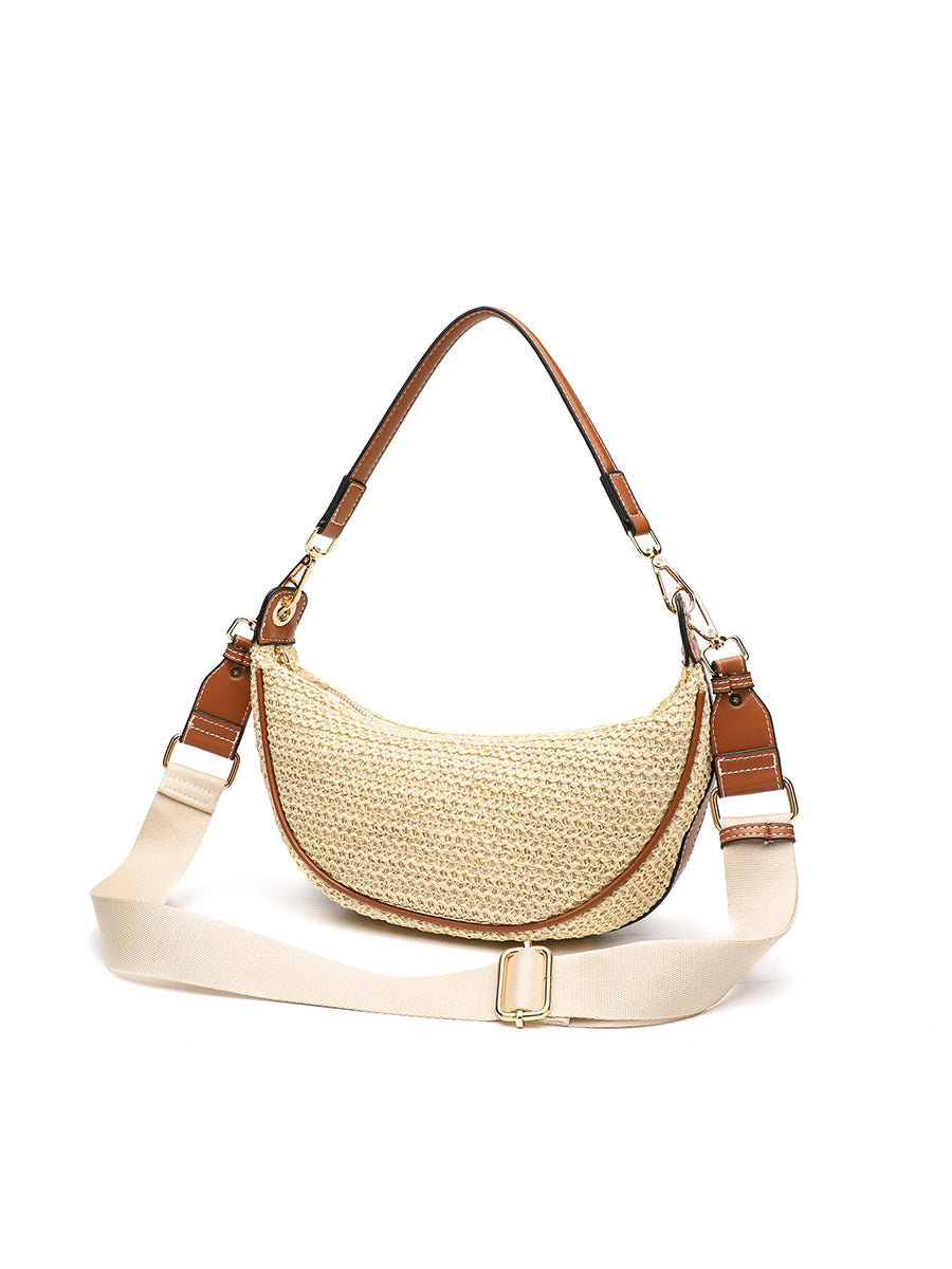 Women's Casual Shoulder Crossbody Bag Woven Underarm Bag