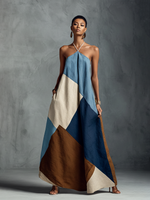 Beige, Blue And Brown