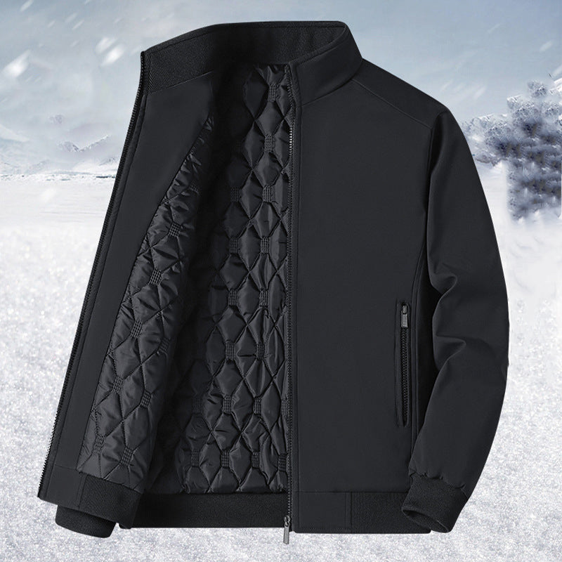 Solid Color Zip Up Thermal Lined Fleece Jacket