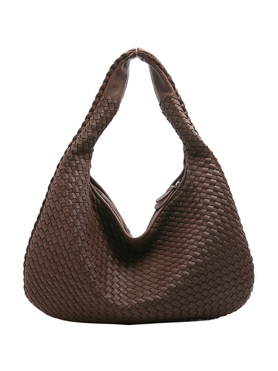 Women's Fashionable Leather Woven Bag