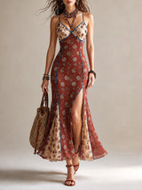 Floral Chiffon Mermaid Maxi Dress