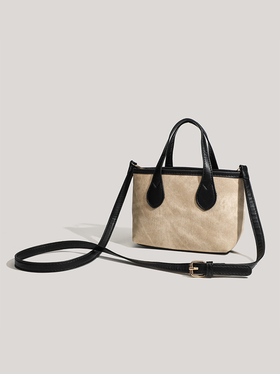 Women's Retro Autumn And Winter Oblique Shoulder Handbag Pu Bucket Bag